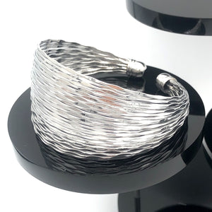 Sparkling Silver Large Bangle 