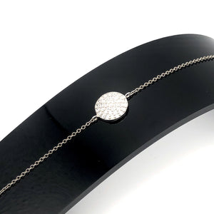 Sterling Silver Pave Set Circle Crystal Bracelet