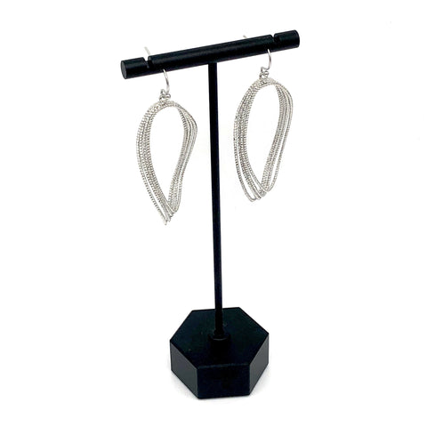 Silver Sparkle Cut Distorted Cut Earring - ANDJewellery