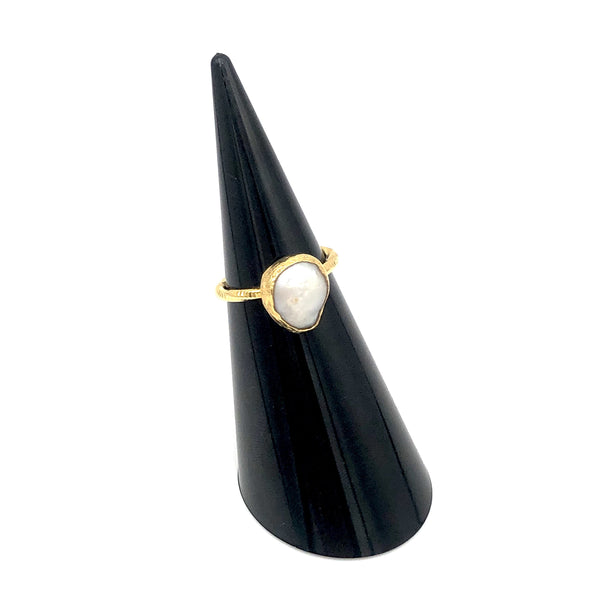 Gold Semi Precious Open Ring - ANDJewellery