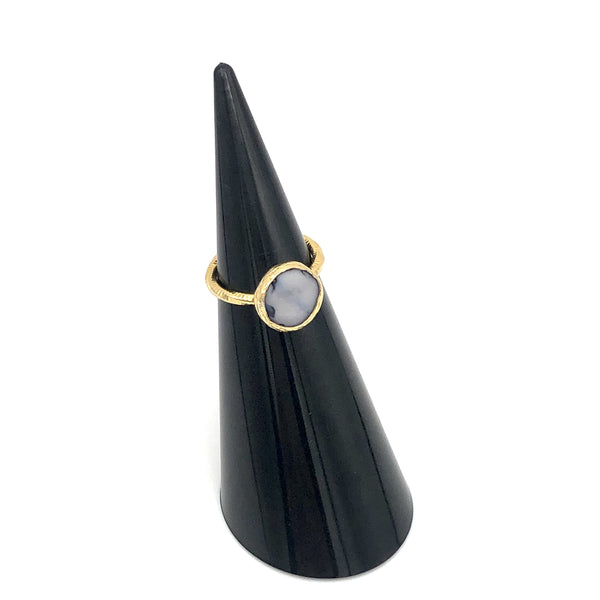 Gold Semi Precious Open Ring - ANDJewellery